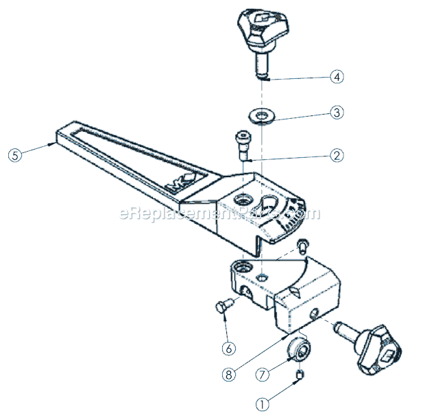 Assy Rip Guide Diagram and Parts List for TX3  Barranca Diamond Tile Saw